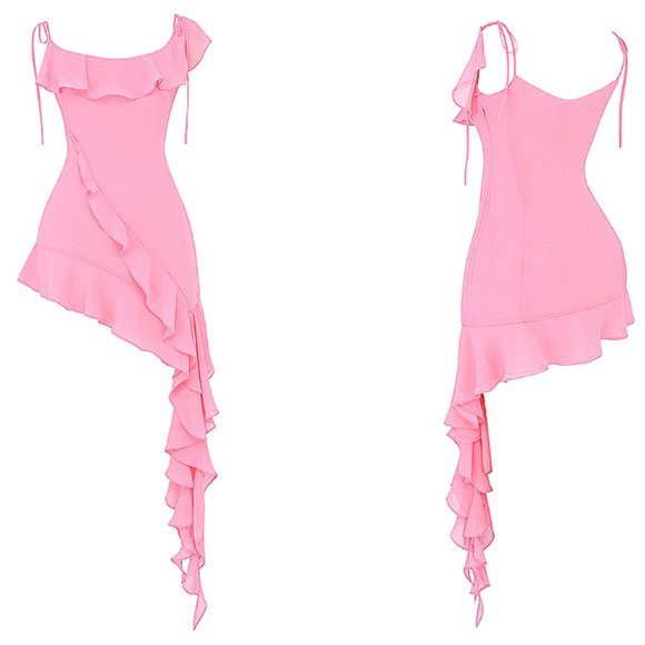 HOUSE OF CB 'Marcia' French Pink Ruffle Mini Dress NWOT - Picture 7 of 12